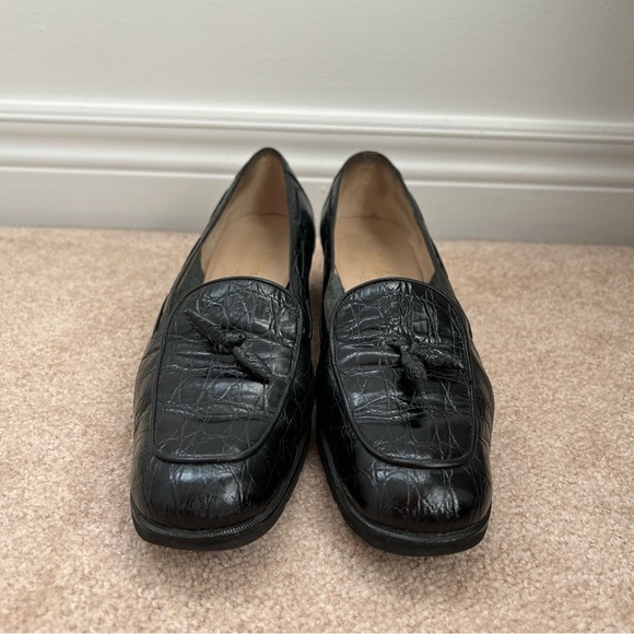 SALVATORE FERRAGAMO Crocodile Leather Loafers Size 10 Extra Narrow - Picture 2 of 15